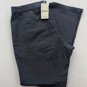 Pact Organic Cotton‎ Stretch Pants Mens XXL Charcoal Gray Elastic Waist Trousers
